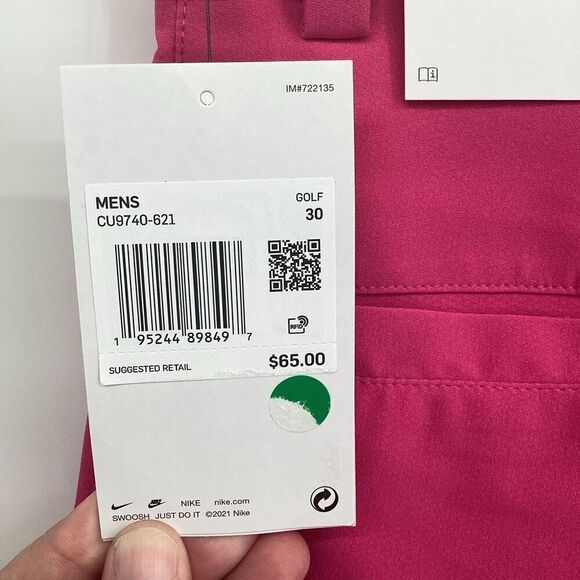 NWT Men's Nike Golf Performance Shorts size 30x10 raspberry/pink - Picture 3 of 6